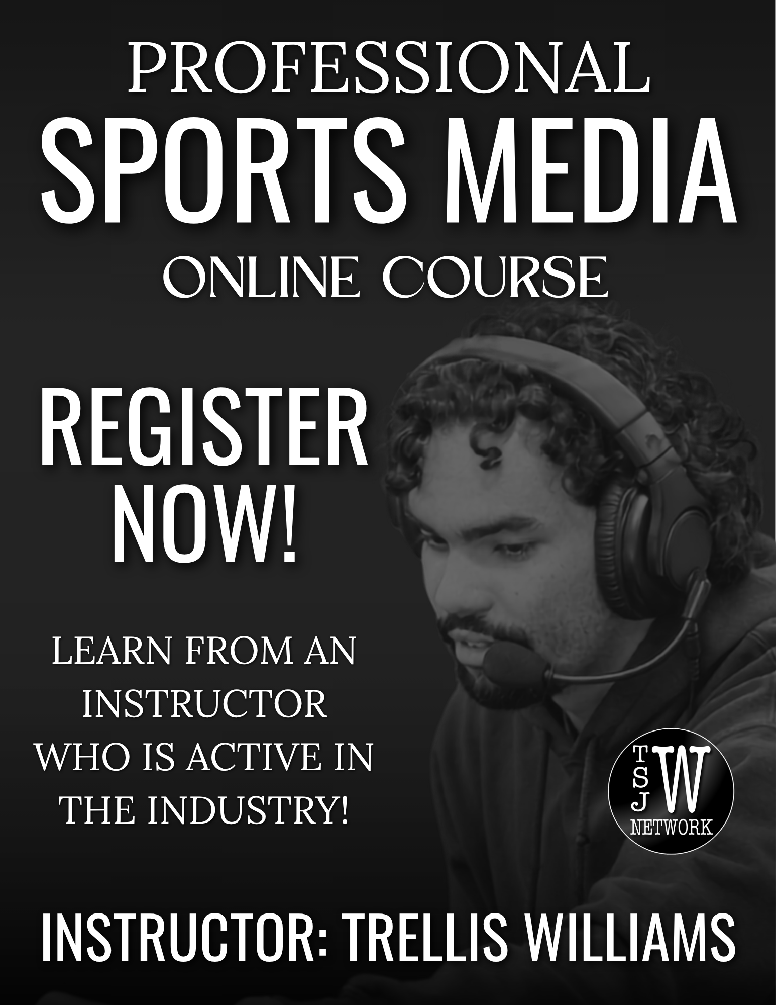 Professional Sports Media Online Course flyer